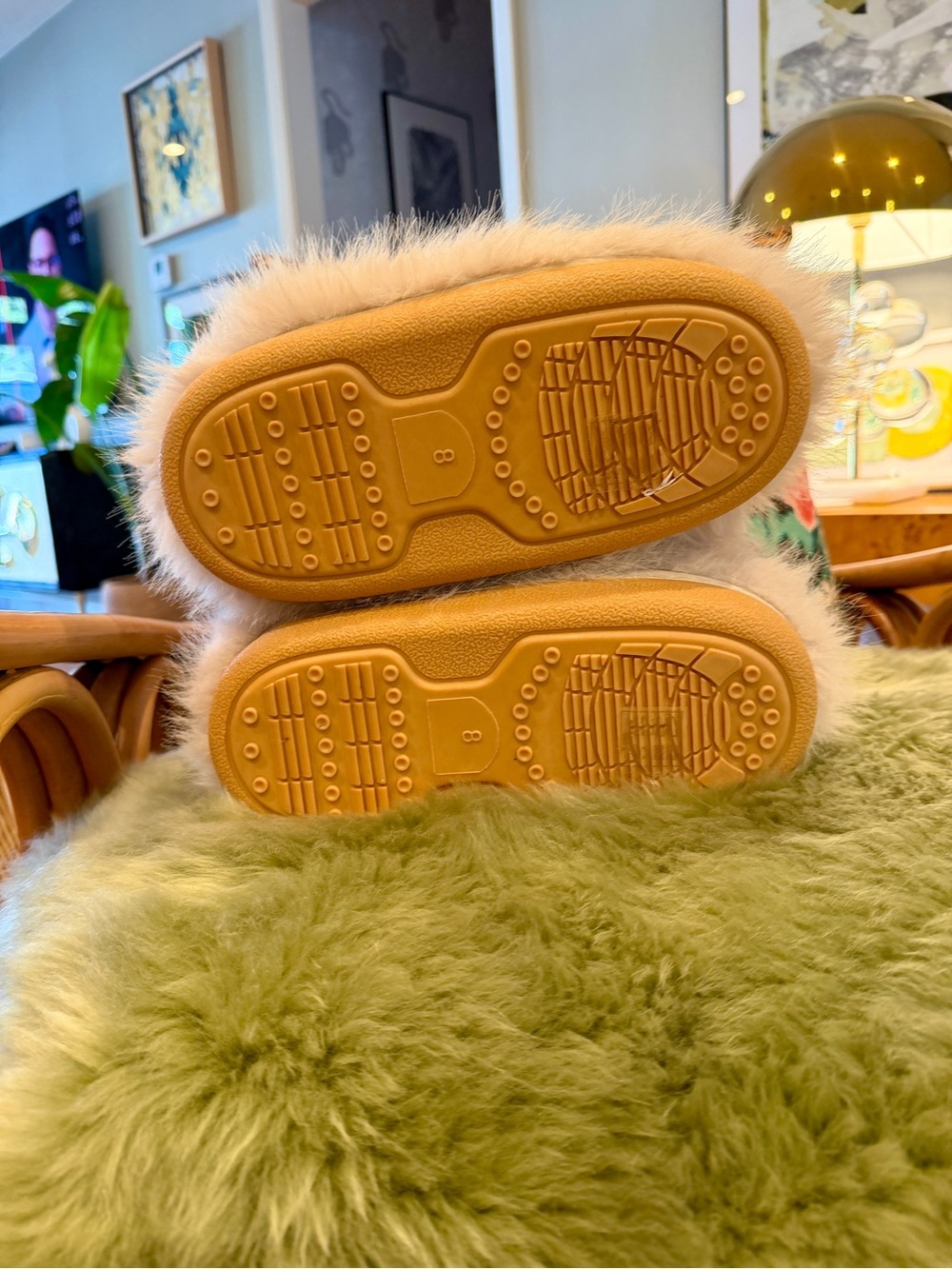 Azalea Wang Cozy Plush Faux Fur Booties - Cream - Picture 4 of 7
